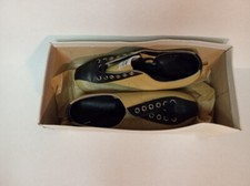 Vintage ARTIS Bowling Shoes Beige/Brown Womens Size 7 Leather NOS Czech Made