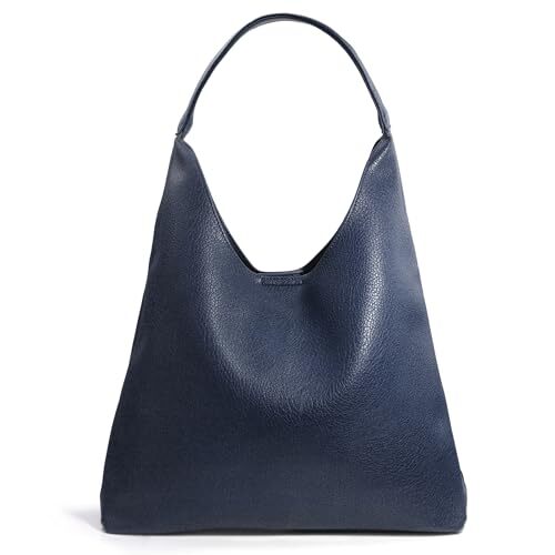 Bolsos hobo para mujer de cuero vegano suave bolso de hombro holgado azul marino - Imagen 1 de 6