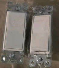 BESTTEN 2 Pack Single Pole Decorator Wall Light Switch, 15A 120/277V, Paddle 