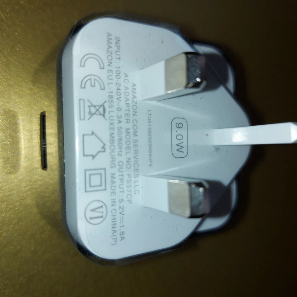 Amazon 9W PowerFast Echo Kindle Tablet Charger Power Adaptor Plug. USB C Cable - Image 3 of 4