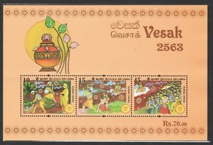 SRI-LANKA-2019-VESAK-DAY-SOUVENIR-SHEET-OF-3-STAMPS-IN-MINT-MNH-UNUSED-CONDITION