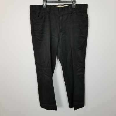 CIRCLE S Western Smooth Polyester Flat Front Dress Pants Black Size 44