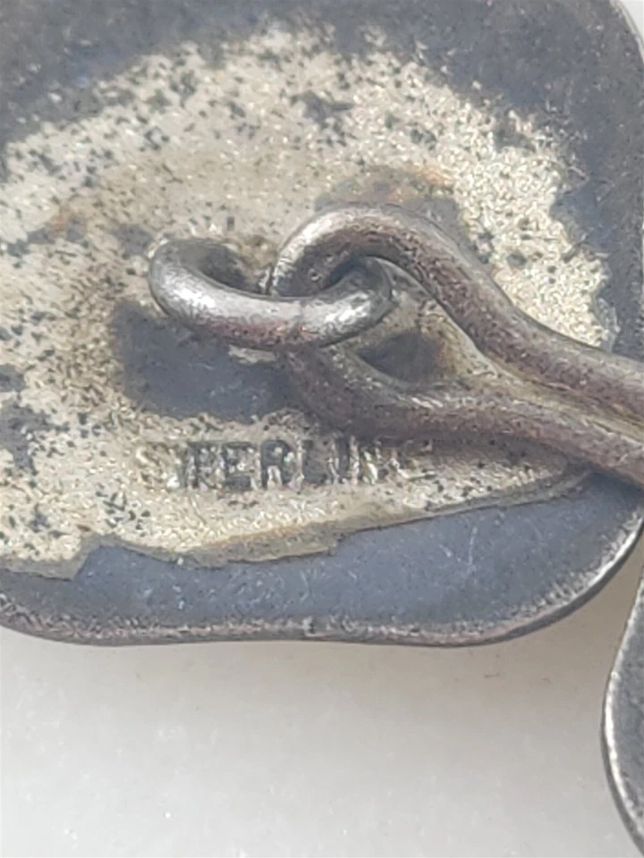 Vintage Sterling Silver Blue White Cross Guilloche Enamel Buttons 3.2 Grams - Image 3 of 4