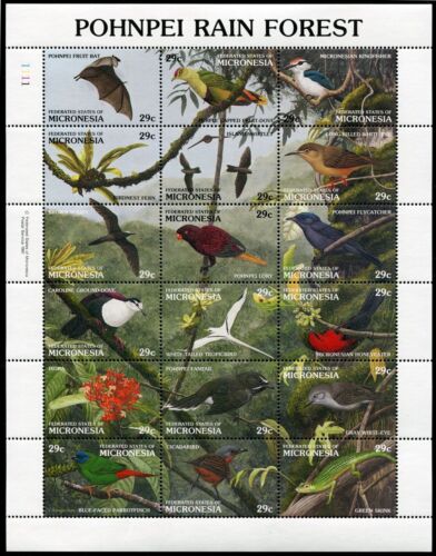 Micronesia 149 ar sheet,MNH.Michel 234-251 ZD-bogen. POHNPEI RAIN FOREST,1991. - Picture 1 of 1