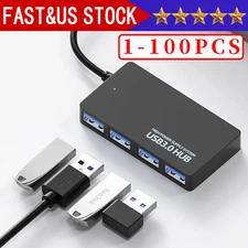 4 Port USB Hub Splitter For PC Mac MacBook Notebook Laptop Desktop Portable Lot