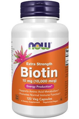 NOW Supplements- Biotin 10 mg (10-000 mcg)- Extra Strength- Energy Production*-