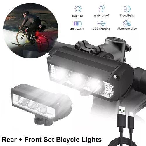 Bicycle Bike LED Front Light 2000mAh Headlight Lamp USB Rechargeable Flashlight - Picture 1 of 13