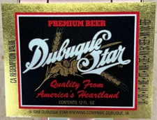 Dubuque Star Beer Label - IOWA