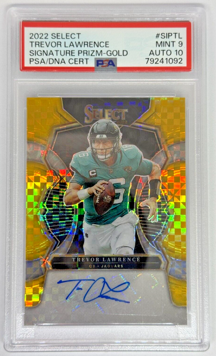 2022 Select Trevor Lawrence Signature GOLD Prizm Auto #10/10 - PSA