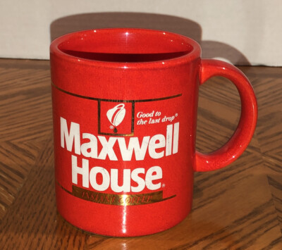 Vintage Maxwell House Instant Coffee  Good to The Last Drop  Mug Orange Japan