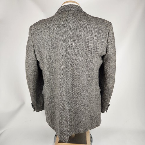 Vintage Botany 500 Milnburn Tweed Blazer Mens 44R Gray Herringbone Sport Coat - Picture 5 of 12