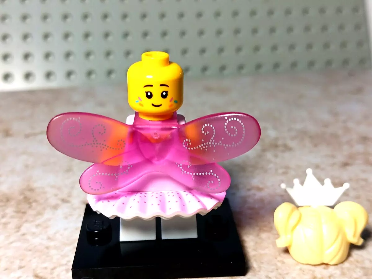 LEGO Ballet Fairy Pigtails Hair PRINTED WINGS Pink TUTU Glitter Shoes  Sprinkle