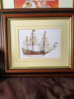 HMS Sovereign Of The Seas, framed and Mounted print on canvas paper.