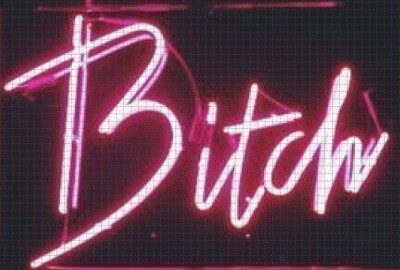 20''x16'' Bitch Pink Text Acrylic Neon Sign Lamp Light Visual Wall Display Bar QL