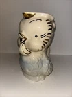 Vintage Shawnee Pottery Blue and Ivory with Gold Trim Bird Pitcher