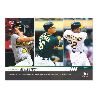 2019 Topps NOW Oakland Athletics #644 ~ 10 players with 10+ HR's ~ Only 175 Made