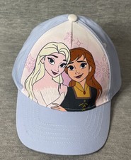 New Frozen Anna  Elsa Baseball Hat Blue White Youth Graphic Disney Adjustable