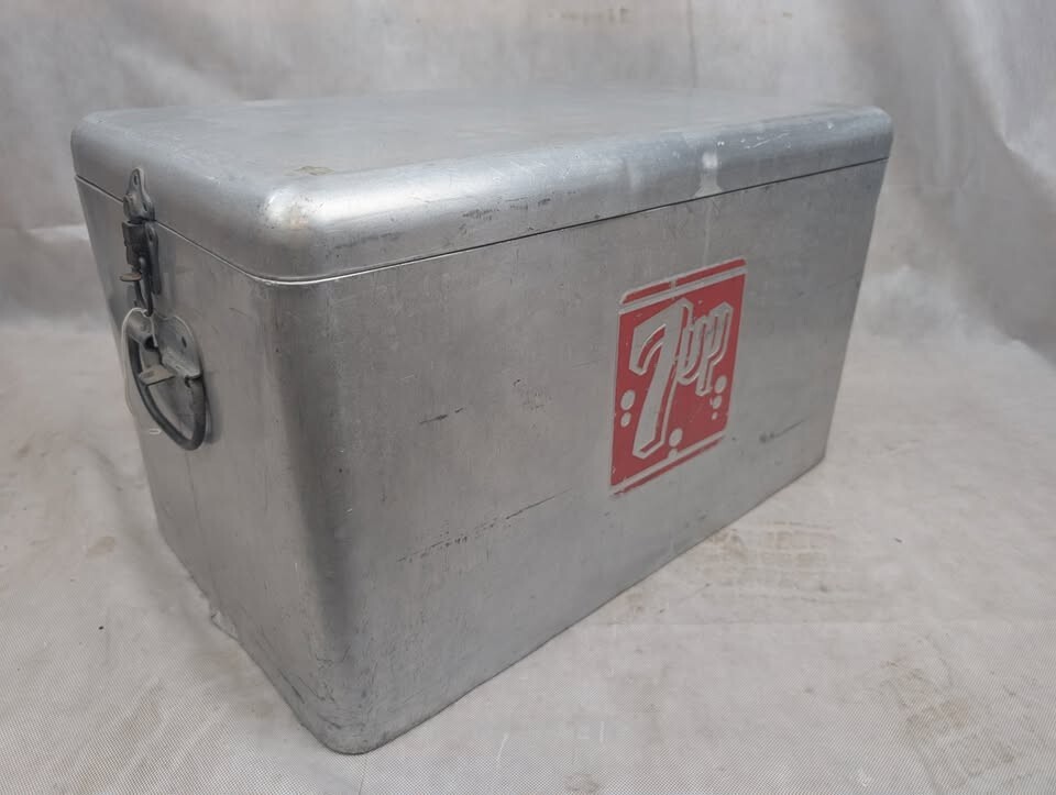 Vintage 1950's Embossed 7Up Aluminum Metal Cooler Ice Chest | eBay