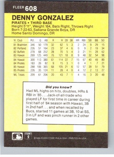 1986 Fleer Baseball Complete Your Set You Pick Choose #496 - 660 - Picture 227 of 295