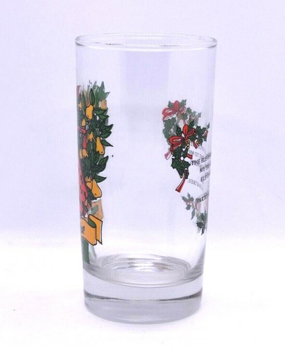 12 Days Of Christmas Drinking Glass 11th Day Eleven Ladies Dancing Vintage '70's - Picture 2 of 6