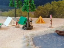 3 Zelte mit Lagerfeuer  Badestrand Campingplatz