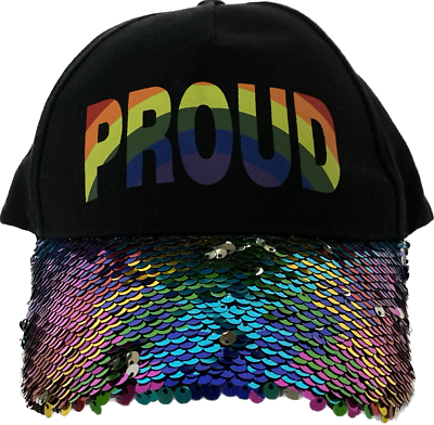 Rainbow Sequin Cap Rainbow Flip Sequin 2 Sided Trucker Hat Cap Costume  main image 4