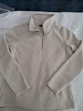 Regatta Great Outdoors Women's LG Zip Cream Gray Stripes Long Sleeve Fleece
