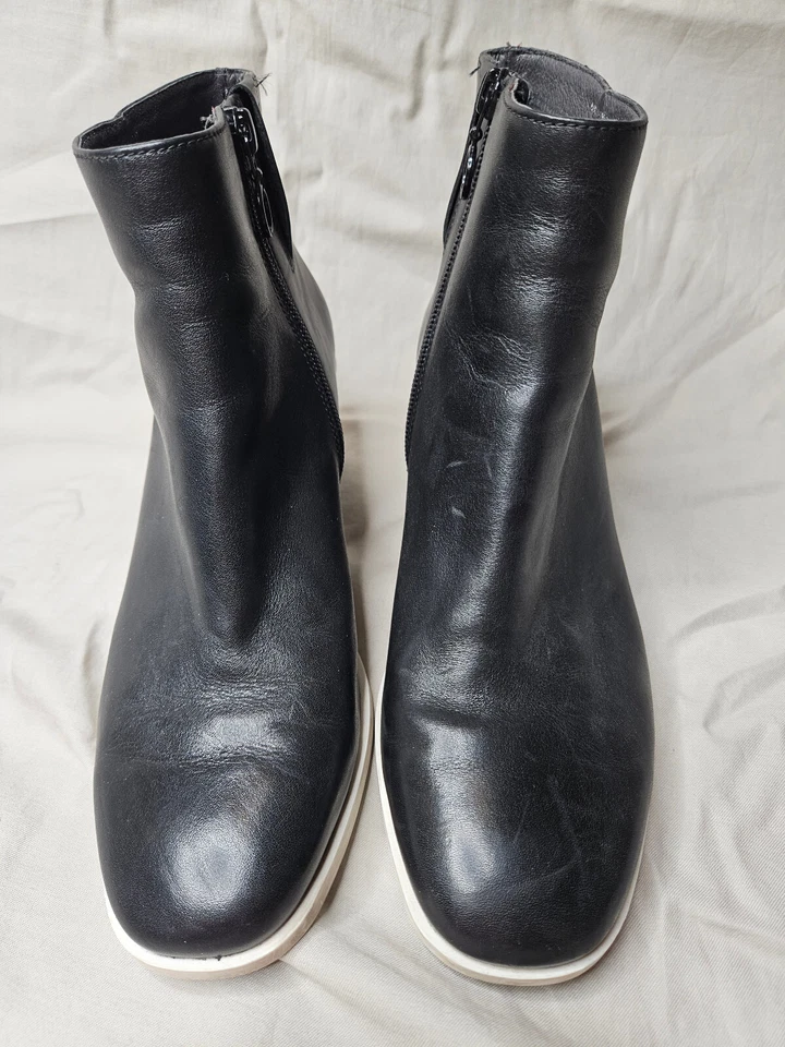 Camper Botines Mujer Mujer US 10 EUR 40 Cuero Negro Punta Redonda Tacón Bloque Foto 3 de 4