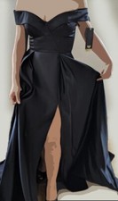 LUXUS  ABENDKLEID LANG GR 34 SCHWARZ