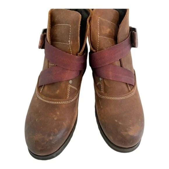 Fly London Saji Ankle Boot size 40 9 9.5  women Brown Leather Istanbul $299 moto - Image 4 of 4