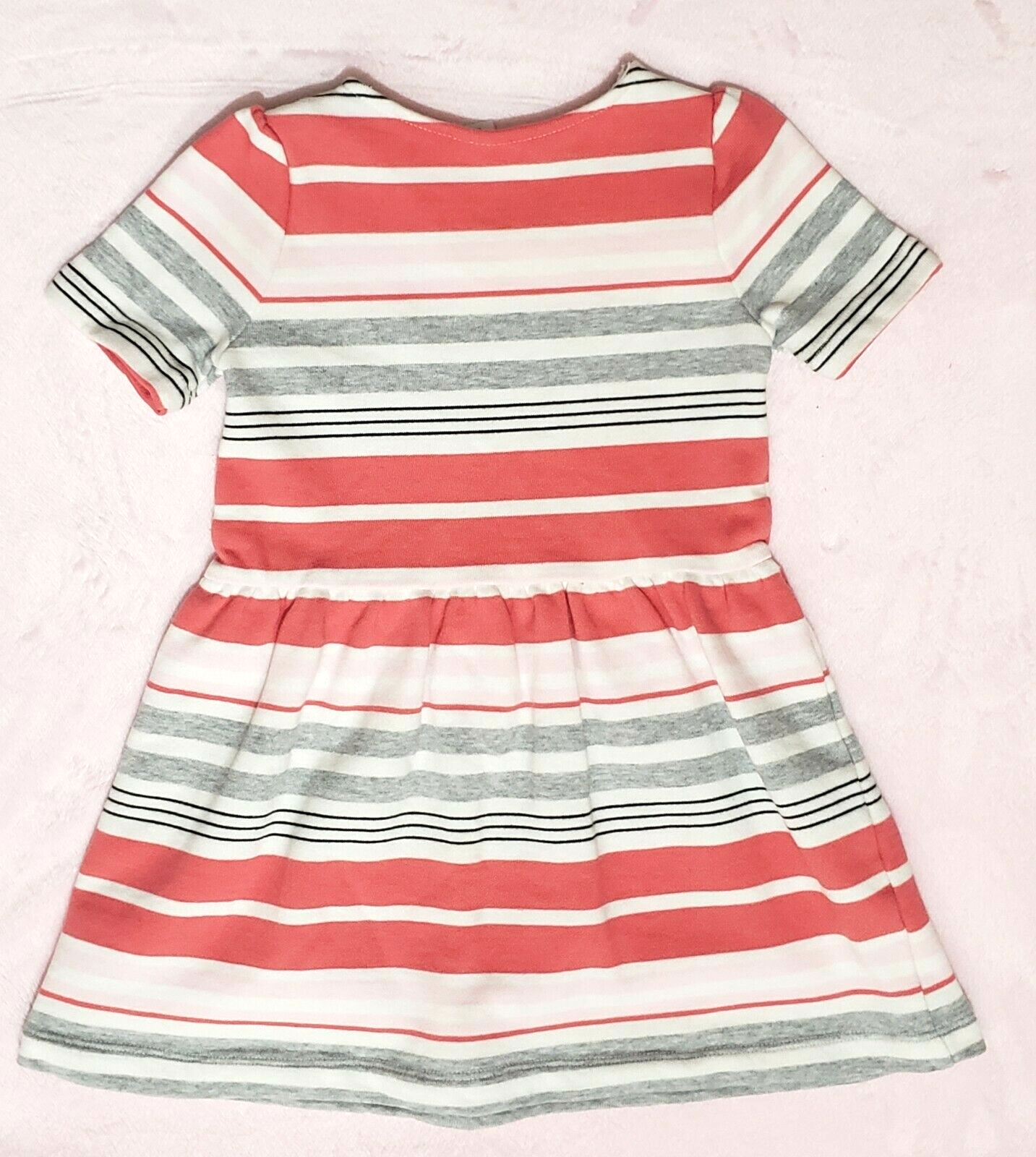 Gymboree "Kitty in Pink" Gray White & Pink Girls Striped Cotton Knit ...