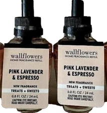 Bath Body Works PINK LAVENDER & ESPRESSO Wallflower refill Bulbs 2 Pack New
