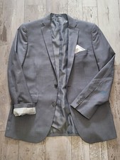 40R Men's Van Heusen Studio Blazer Gray 2 Button Polyester Blend Sport Coat