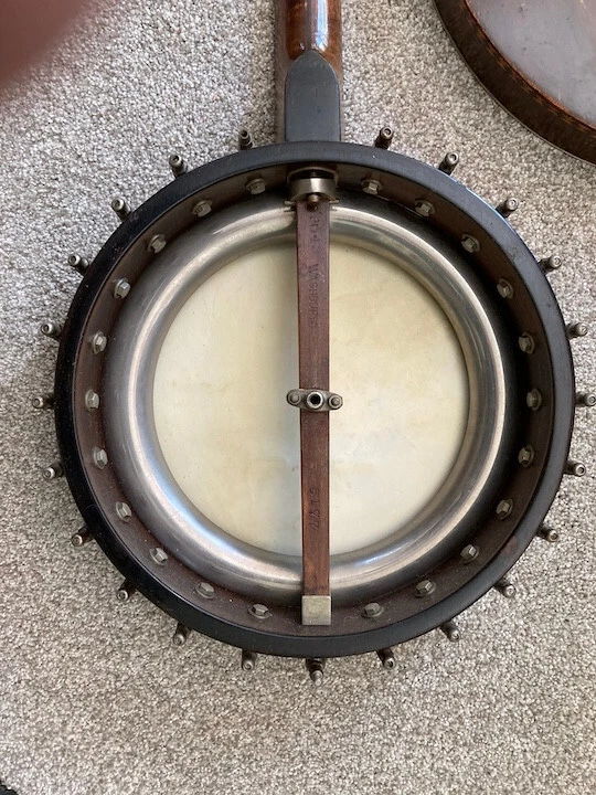 1920's  vintage Washburn tenor banjo  Dasant 19 fret  resonator donut tone ring - Image 3 of 4