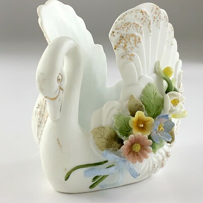Ceramic Swan Flowers Planter Vase Japan Vintage U710 | eBay
