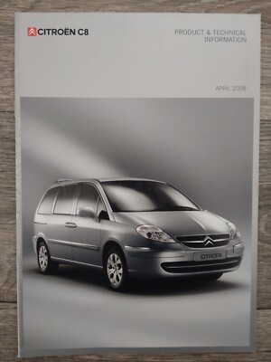 Citoen C8 2.0 2.2 HDi LX SX Exclusive Product & Technical Info Brochure Apr 2008