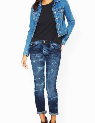 PRINT DENIM BLUE JEANS SIZE 