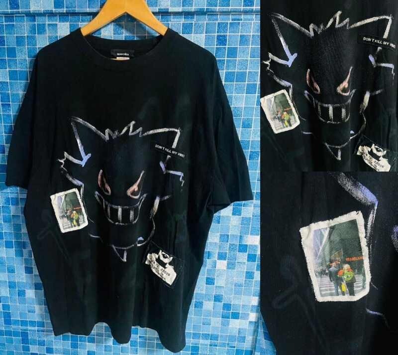 Rare Used Guernika Pokemon Gengar Men's 2XL Black T-Shirt