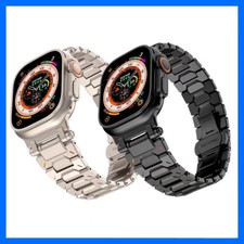 Stainless Steel Mod Strap for Apple Watch Ultra 2 10 9 8 7 Butterfly Buckle Band