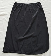 Vassarette Women's Skirt Slip ,Sz L, Black ,Knee Length , Slit  11,plb3 