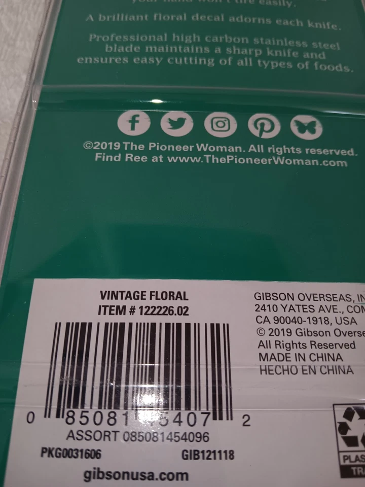 Juego de 2 cuchillos de chef y pelar florales vintage The Pioneer Woman Foto 2 de 3