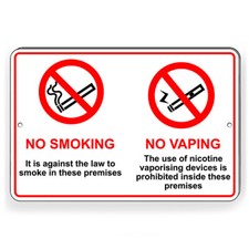 No Smoking Or Vaping Metal Sign Or Decal 6 SIZES in this area warning SNS014