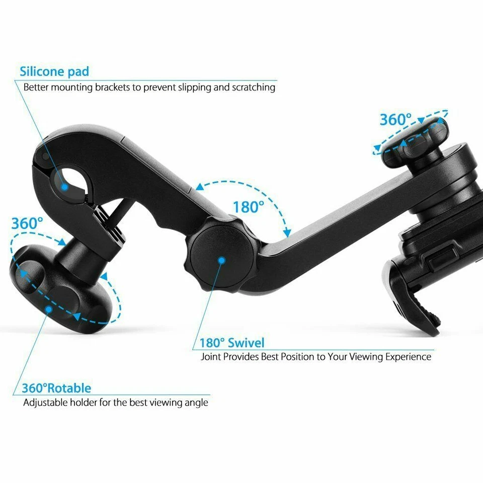 Universal Car Back Seat Headrest Mount Tablet Holder for iPad iPhone Samsung GPS - Image 3 of 4