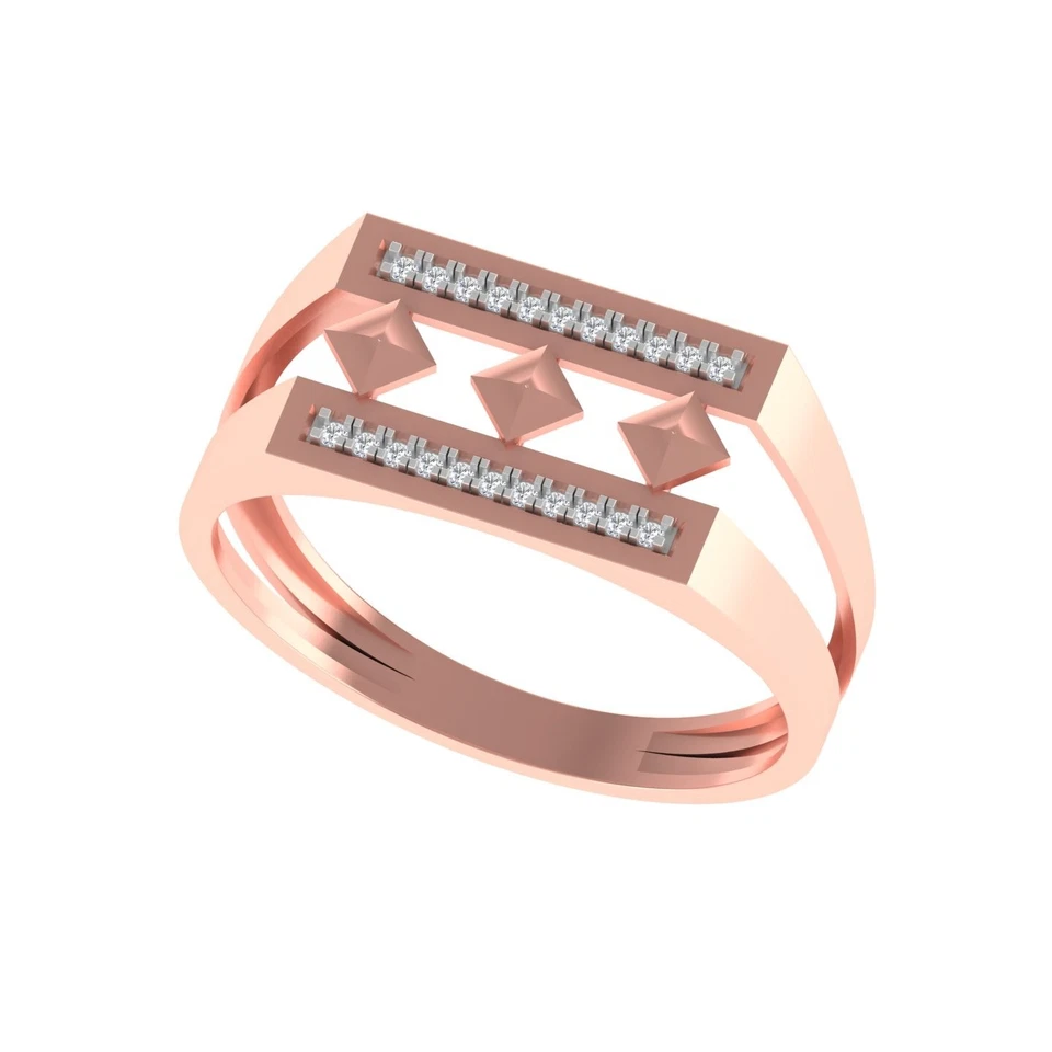 Men's ring 18kt yellow gold diamond vs/si-ij color light weight ring jewelry - Image 2 of 4