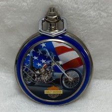 Franklin Mint Harley Davidson Ultimate Chopper Pocket Watch New Battery Working