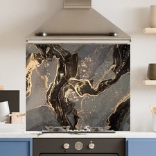 Premium Various Sizes Gold Marble 6mm Glass Toughened Kitchen Splashback
