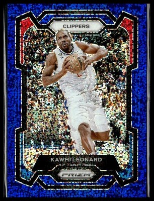 2023-24 Panini Prizm 4 Kawhi Leonard Los Angeles Clippers Blue Sparkle 002/144