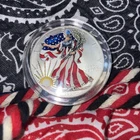 1 Oz .999 Fine Silver Bullion Coin Boxed With COA Eagle/Liberty Coloured 1999 🗽