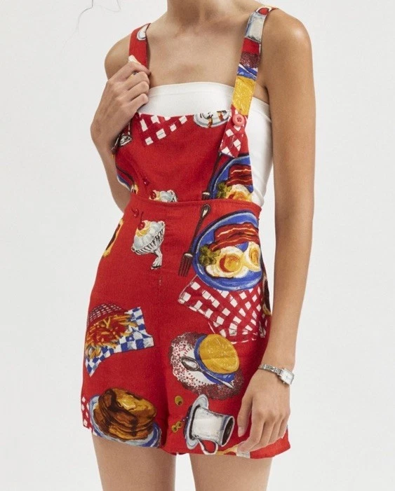 Kimchi Azul Grande Desayuno Alimentos Impresión Cambio Mameluco Panqueques Huevos Naranja Nuevo con Etiquetas Foto 3 de 4