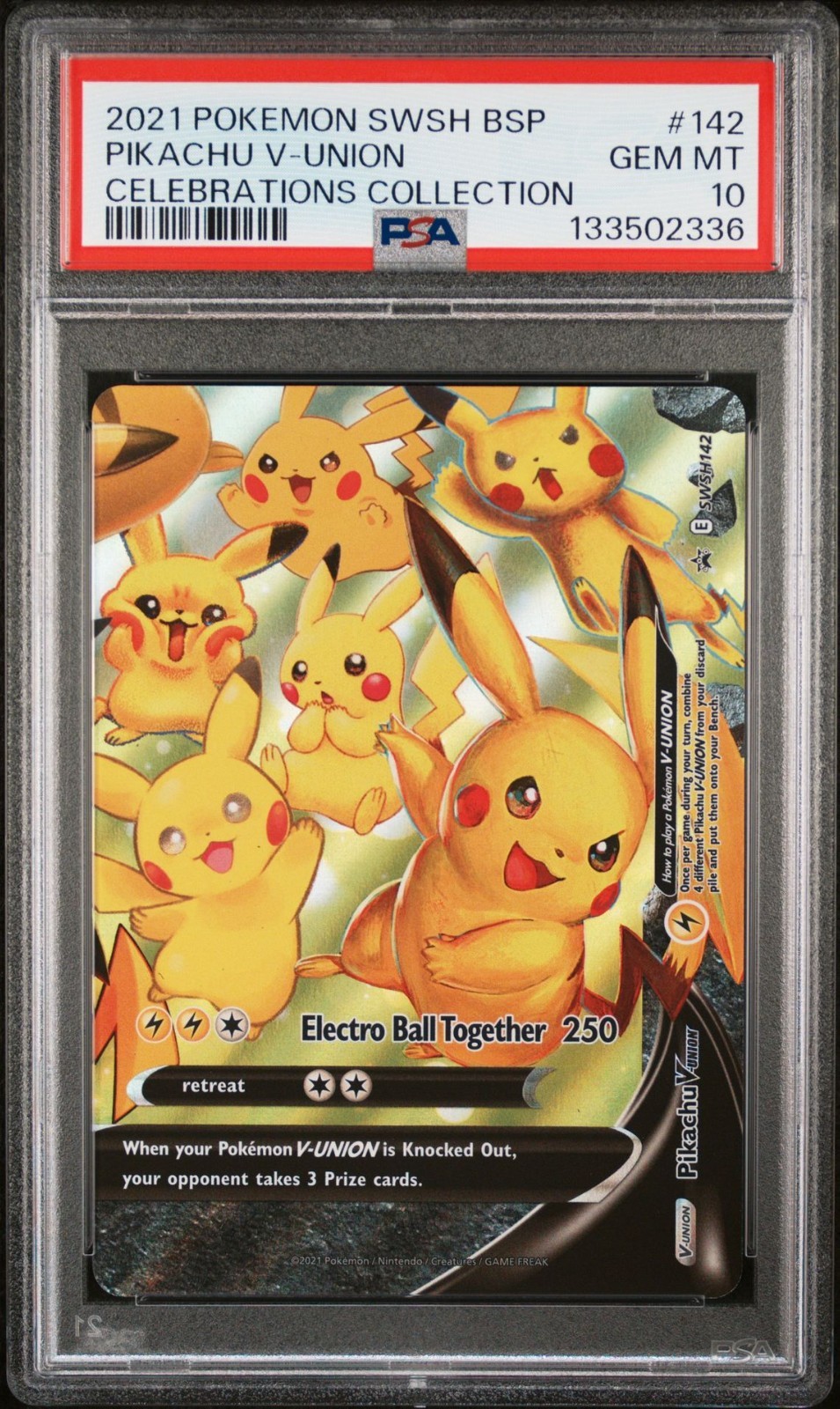 2021 POKEMON SWSH BLACK STAR PROMO #142 PIKACHU V-UNION PSA 10 view 13